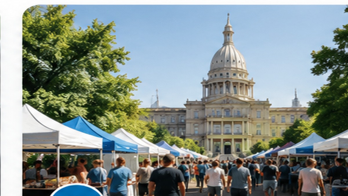 Michigan community gathering near the State Capitol